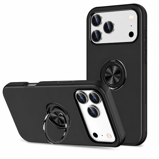 Black iPhone 18 Pro Max Case, Swirl Invisible Ring Case, MagSafe Protective Phone Cover


