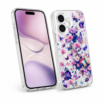Transparent Floral Mobile Case Apple iPhone 16 Durable Protective Phone Cover