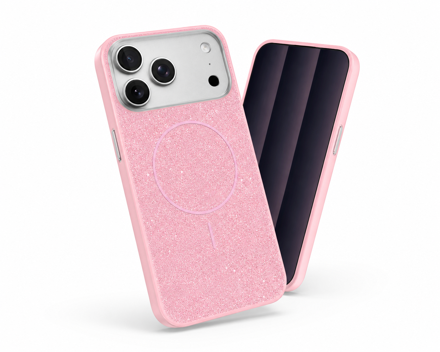 Luxury Rose Gold Glitter Phone Case for Apple iPhone 17 Pro Max with MagSafe Compatibility