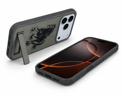 Apple iPhone 17 Pro Max Grey Horse Case, Clear Protective Cover, Military Grade Phone Case