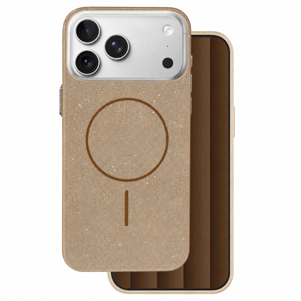 Desert Titanium Glitsy MagSafe Case, Apple iPhone 17 Pro Max Case, Glitter Phone Cover, Protective Mobile Case