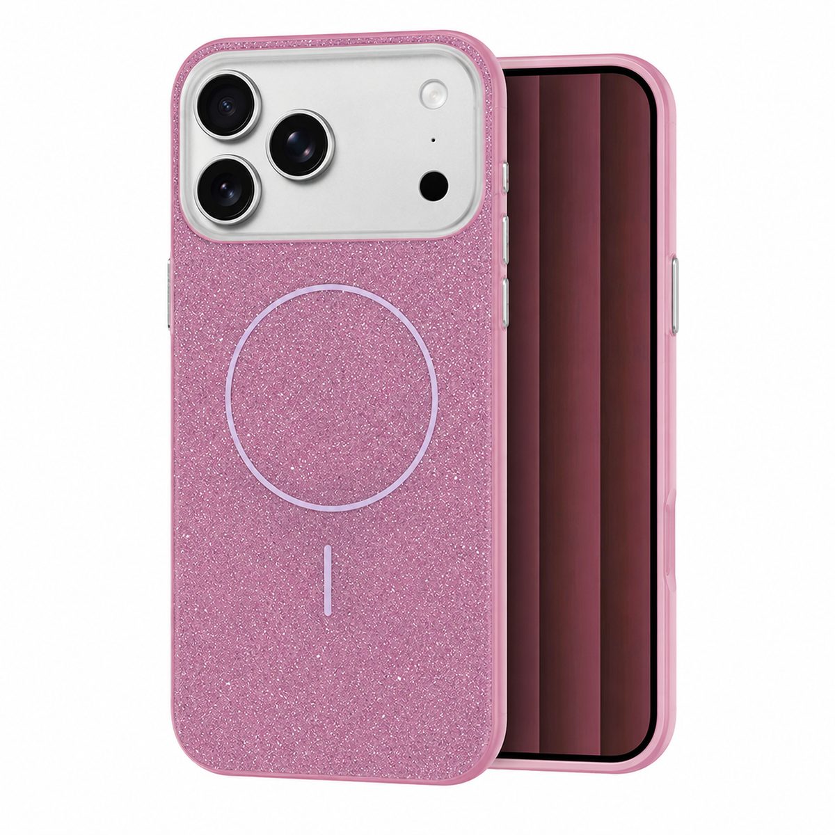 Purple Glitsy MagSafe Case, iPhone 18 Pro Max Protective Cover, Glitter Phone Case