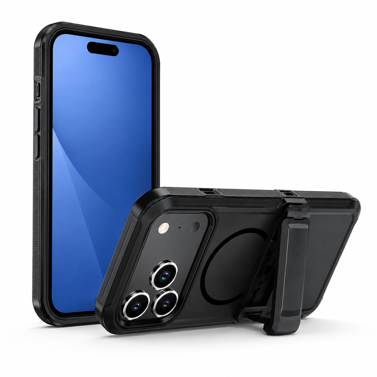 Rugged iPhone 17 Pro Max MagSafe Case with Belt Clip Holster and Drop Protection