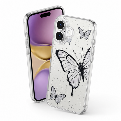 Premium Butterfly MagSafe Phone Case for Apple iPhone 16, Shockproof Clear Mobile Cover, Designer Protective Case