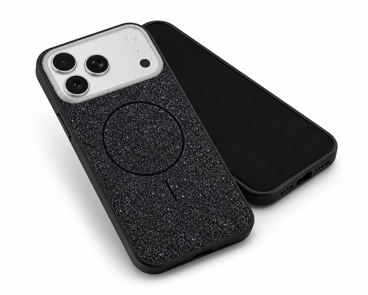 Slim Black Glitter Phone Case for Apple iPhone 18 Pro Max Max – Durable Protective Cover