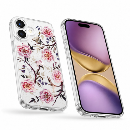 Transparent Floral Mobile Case Apple iPhone 16 Durable Protective Phone Cover