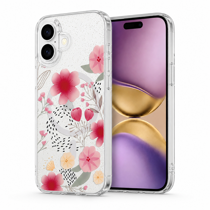 Designer Flower Phone Cover Apple iPhone 16 Shockproof MagSafe Protective Case