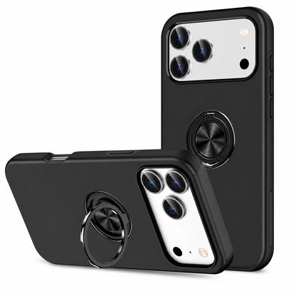 Black iPhone 17 Pro Max Case, Swirl Invisible Ring Case, MagSafe Protective Phone Cover

