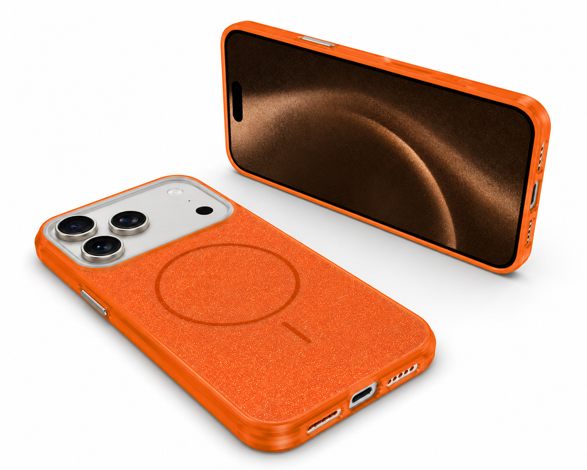 Premium Orange Phone Cover, Wireless Charging Compatible Case, Fashion Phone Case