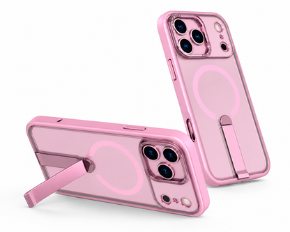 Transparent Pink iPhone 17 Pro Max Case with MagSafe Magnetic Ring Protection