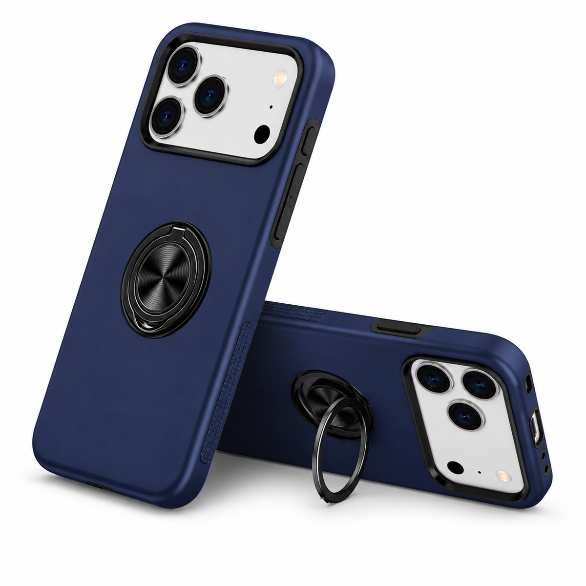 Navy iPhone 18 Pro Max Case, Swirl Invisible Ring Case, MagSafe Protective Phone Cover
