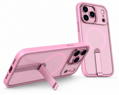 Premium Pink MagSafe Phone Cover for iPhone 17 Pro Max with Stand Feature
