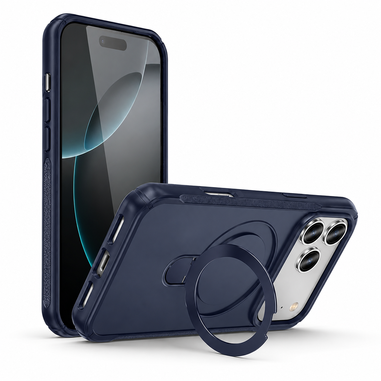Apple iPhone 17 Pro Max Blue Case, MagSafe Compatible Phone Cover, Kickstand Case